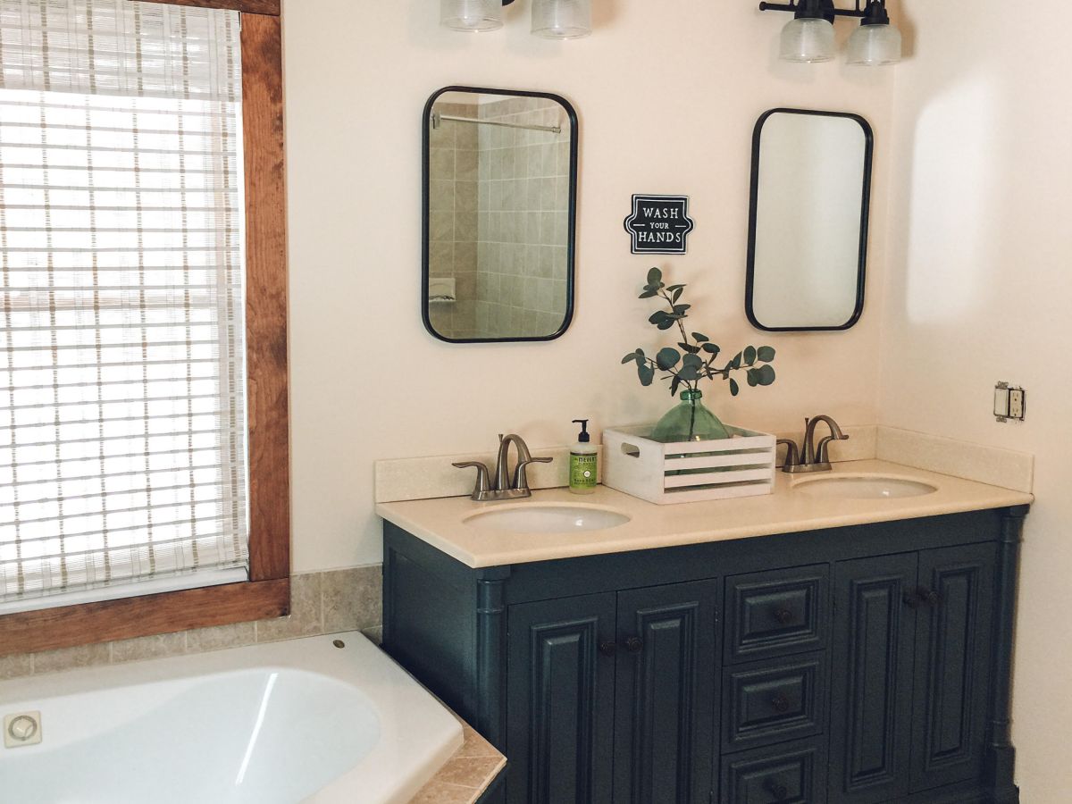 Painted Vanity Bathroom Refresh with Hale Navy